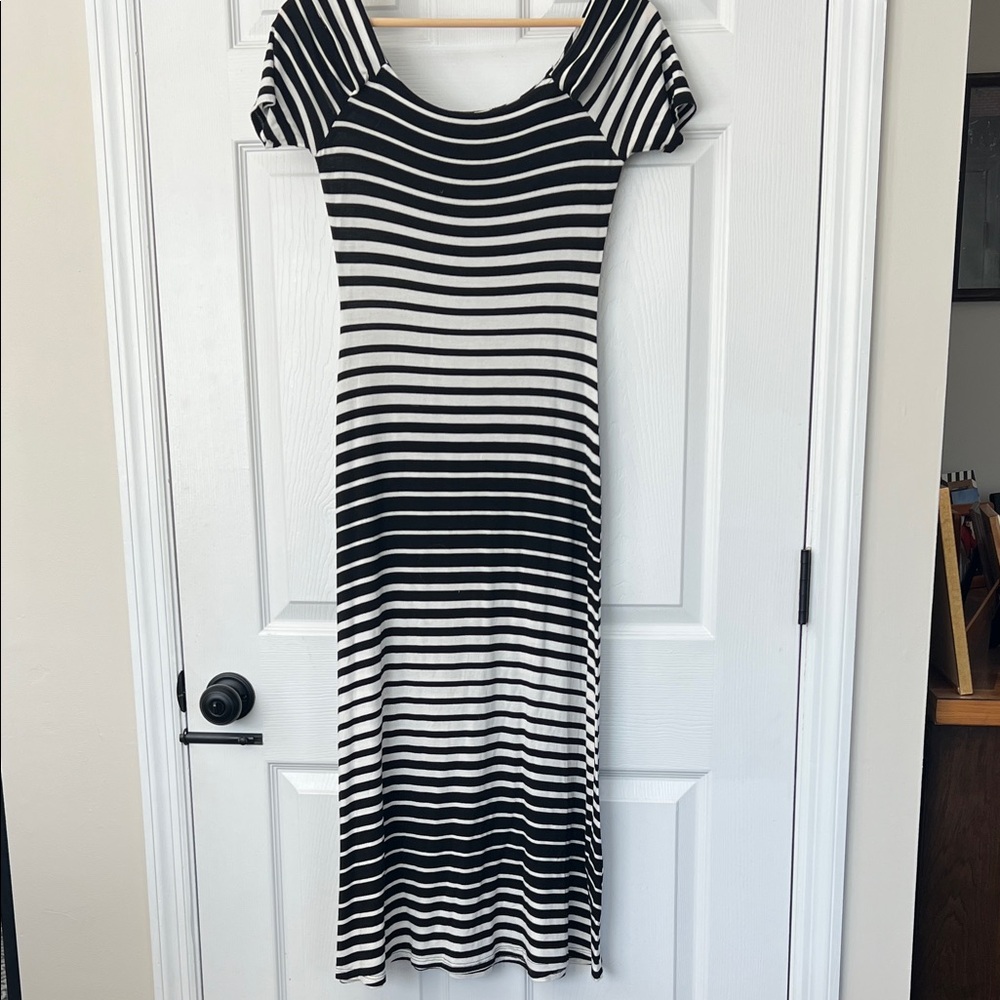 Black and White Striped Dress